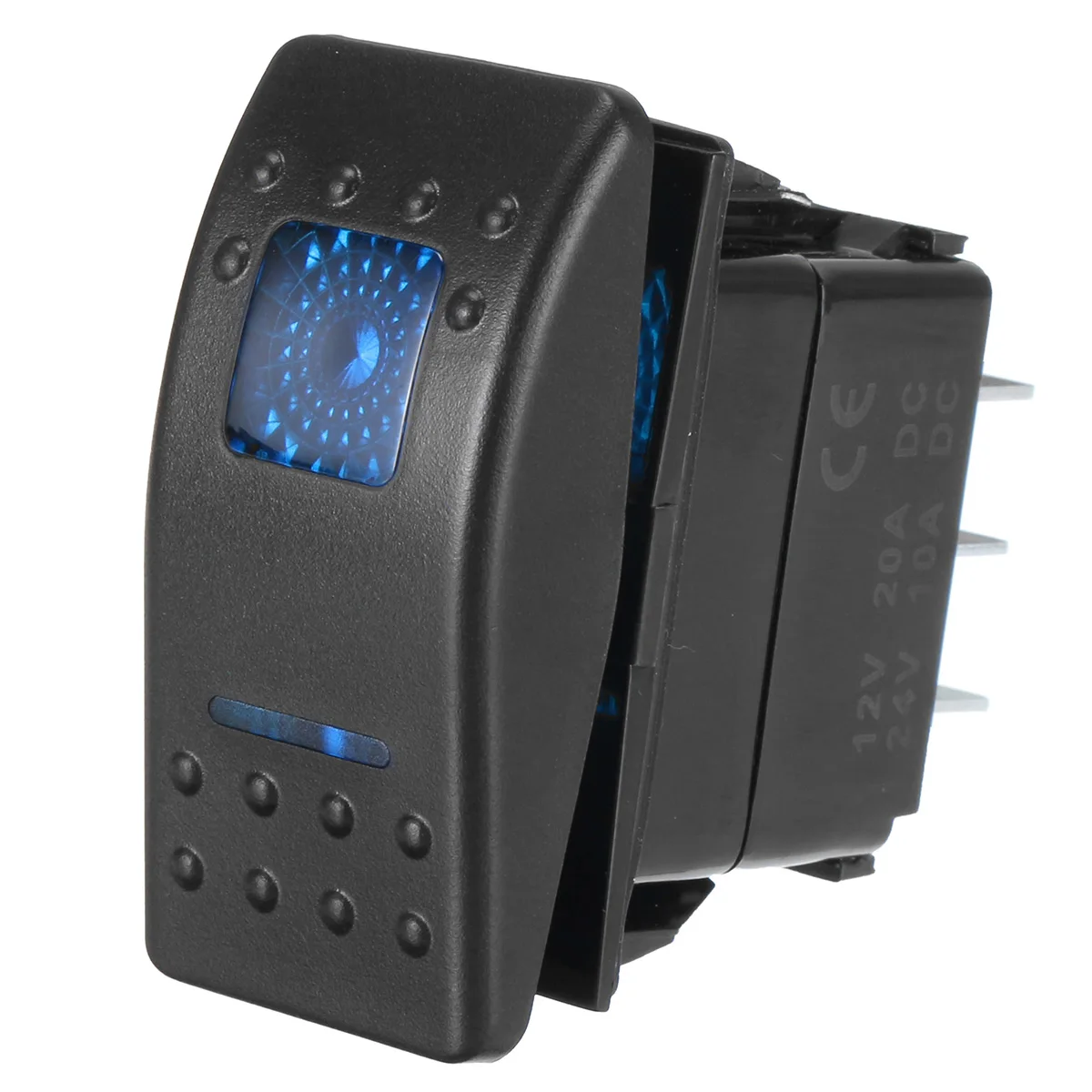 Универсальный 12V 7 Pins светодиодный кнопка выключателя света DPDT ВКЛ-ВЫКЛ-ВКЛ самоблокирующийся переключатель