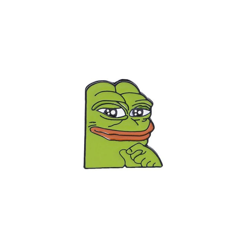 style-3 Pepe the frog Brooch sad weird expression Enamel pin feeling bad man Good man lapel badge popular Culture frog Brooches jewelry - Окраска металла: style-3