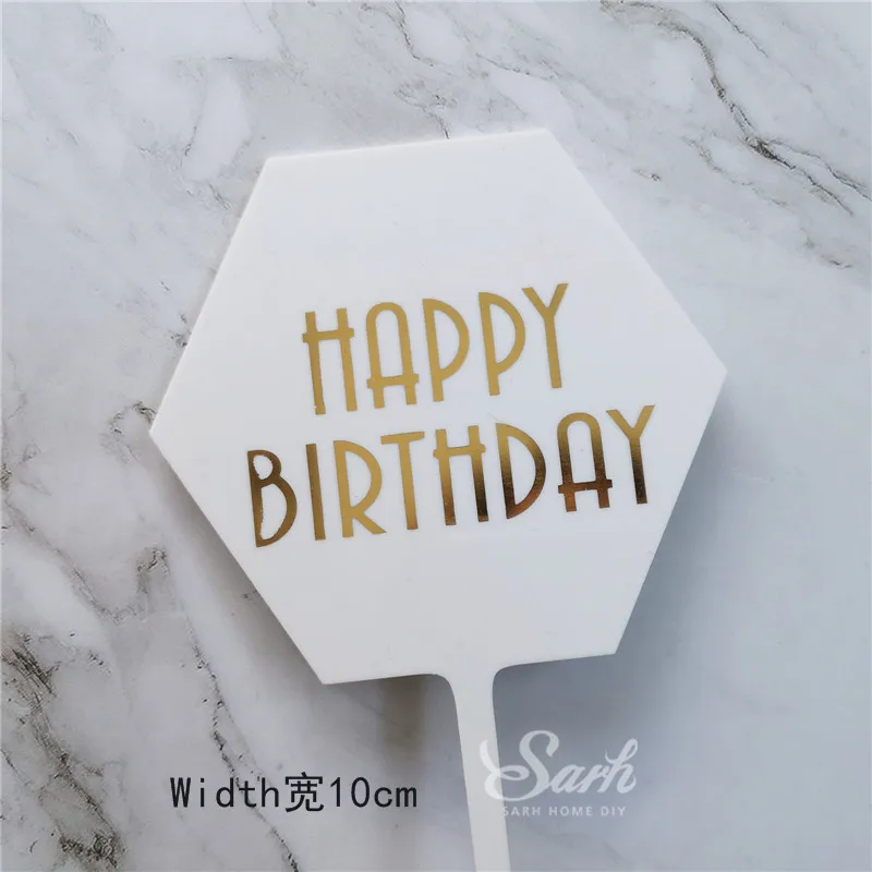 Шестиугольные круглые украшения для торта золотые на день рождения товары