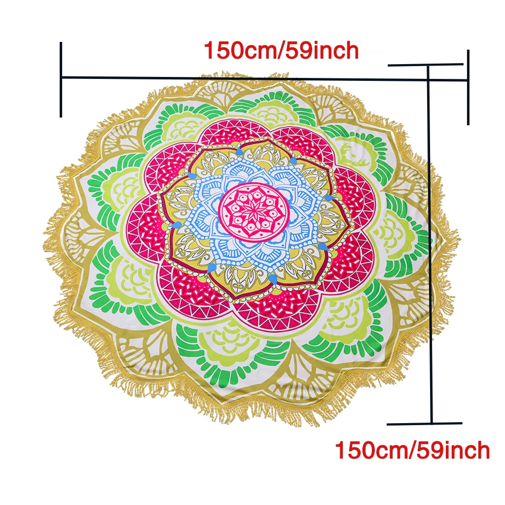Пляжное полотенце мандалы большой индийский коврик для йоги с принтом лотоса