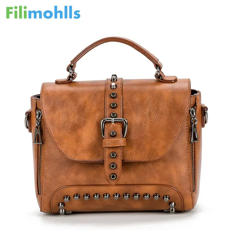 

Crossbody Bags For Women Messenger Bags 2022 Vintage Leather Bags Handbags Women Famous Brand Rivet Small Shoulder Sac S1469
