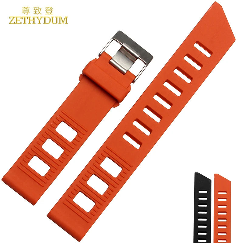 Ремешок силиконовый для наручных часов резиновый водонепроницаемый браслет 20 мм