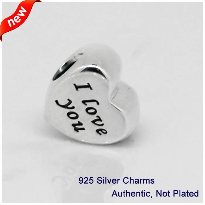 

CKK 925 Sterling Silver Jewelry Words of love Valentine's day Charms DIY Beads Fits Bracelets For Jewelry Making