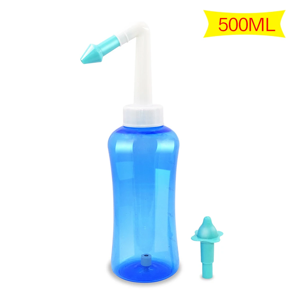 500ml Blue Домашний очиститель для мытья носа для взрослых и детей, защита для чистки носа, защита от влаги, защита от аллергии, Йога, Детокс, синус, защита от аллергии - Цвет: 500ml Blue