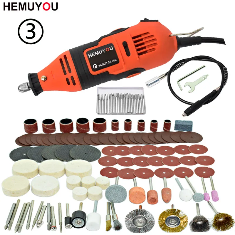 SET 3 180 Вт электрическая дрель Dremel шлифовальная машина гравировальная ручка шлифовальная машина Мини дрель Электрический Роторный инструмент шлифовальный станок Dremel аксессуары - Цвет: SET 3