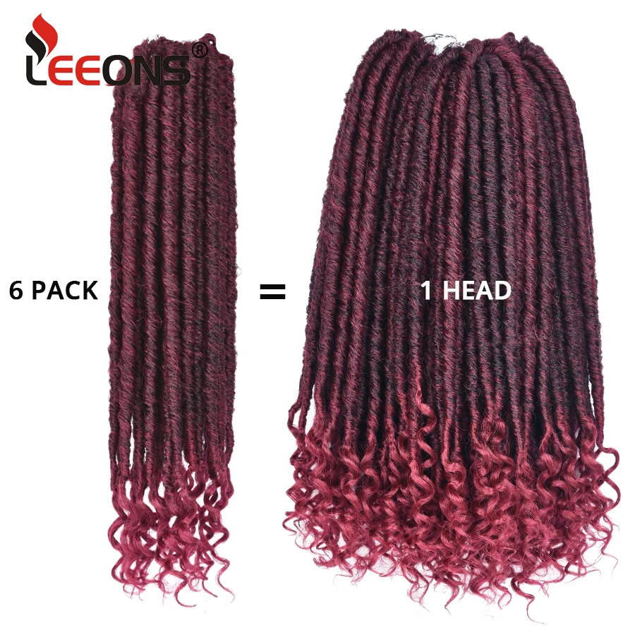 Leeons 1-10 шт. Оптовая богиня искусственная Locs вязаный крючком волосы 16 дюймов Kanekalon