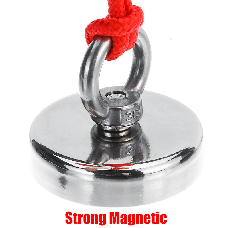 50KG Strong Magnet Pot Fishing Magnets Salvage Hook Strongest Permanent Powerful Neodymium Magnetic+20M Rope | Обустройство дома