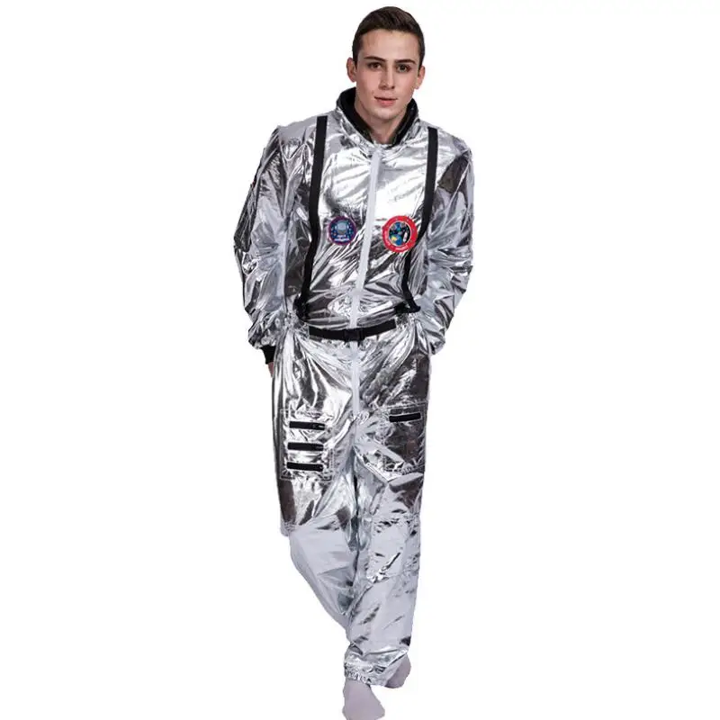 Серебряный космический костюм для мальчиков мужчин женщин взрослых размера плюс