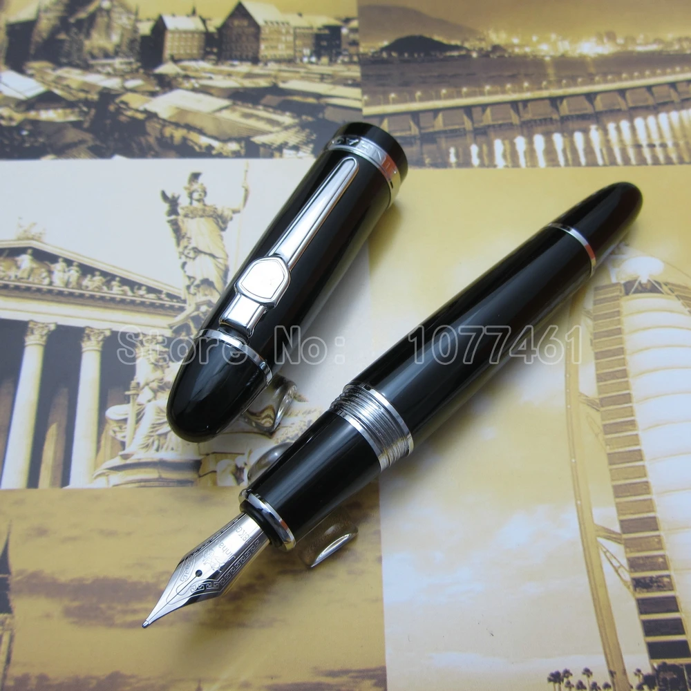 

JINHAO черный глянец международный стандарт большой 18кг авторучка JH2239