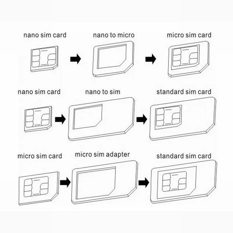 4 в 1 преобразует Nano sim карту Micro Стандартный адаптер для IPhone 8 7 X XS XR Xiaomi Redmi Note 6 Pro