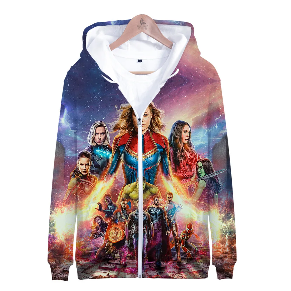 3D Толстовка Marvel Мстители Endgame пот для мужчин женщин Хип Хоп Толстовки на молнии с