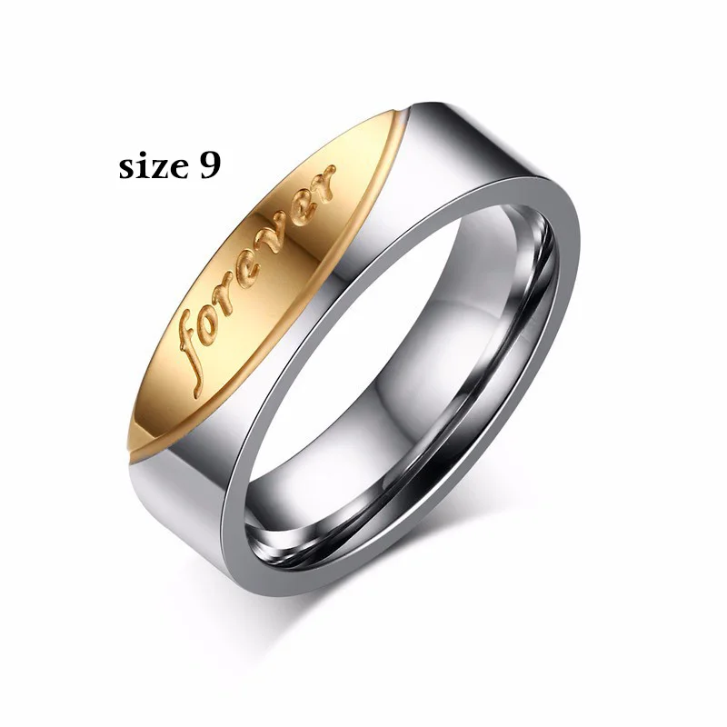 Men size 9 Uloveido 1 ШТ. Подарочные Кольца для Женщин Ювелирные Изделия Навсегда Люблю Стальное Кольцо Мужчины Цирконий Свадьба Бижутерия Анель Anillos Mujer Обручальные Кольцо женское бижутерия CR058 - Цвет основного камня: Men size 9