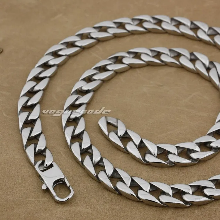 

18" ~ 36" 316L Stainless Steel Mens Necklace Curb Cuban Chain 5A002N(Length 24inch)