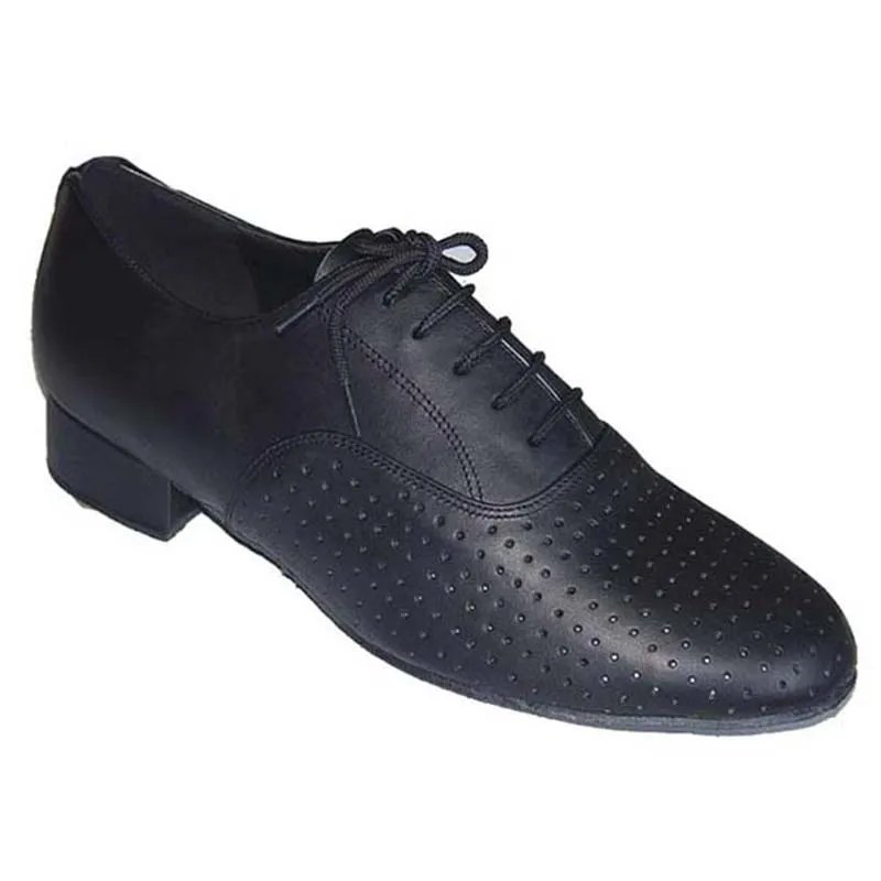 Черные, коричневые, белые кожаные туфли на каблуке высотой 2,5 см; Zapatos De Baile; размеры США 4,5-13,5; мужские туфли для профессиональных бальных танцев; MB001 - Цвет: black3