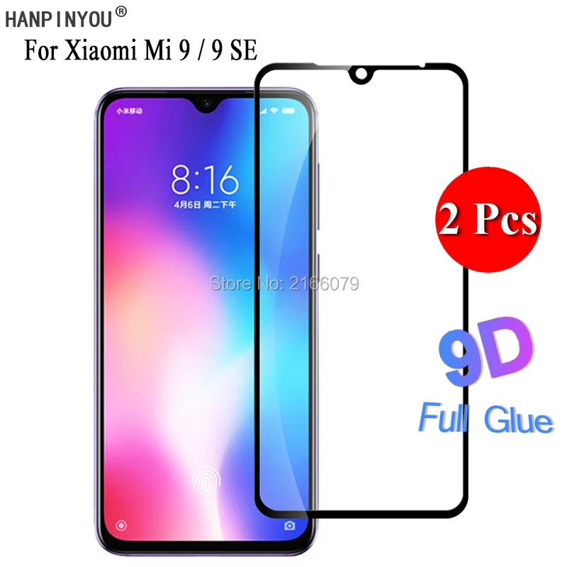 2 Pcs/Lot For Xiaomi Mi 9 Mi9 M9 / 9 SE 5D 6D 9D Full Cover Glue Front Screen Protector Tempered Glass Protective Film Guard