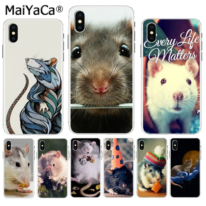 Чехол для телефона MaiYaCa с милыми животными, крысами, едой, милыми аксессуарами, чехол для Apple iPhone 8, 7, 6, 6S Plus, X, XS, max, 5, 5S, SE, XR