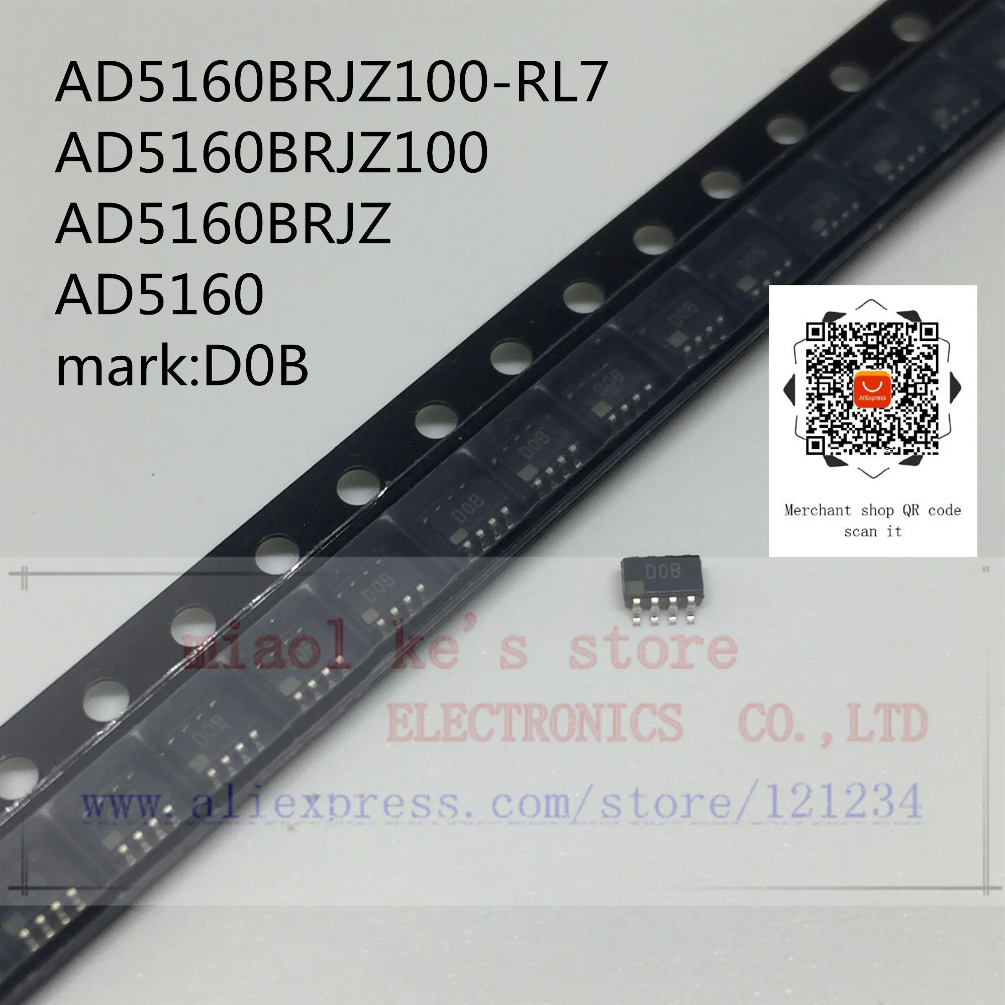 

(5 шт. ~ 10 шт.) 100% Новый оригинальный; AD5160BRJZ100-RL7 AD5160BRJZ100 AD5160BRJZ AD5160 марка: D0B [100k 2,7 V ~ 5,5 V]-IC POT DGTL SPI 256POS