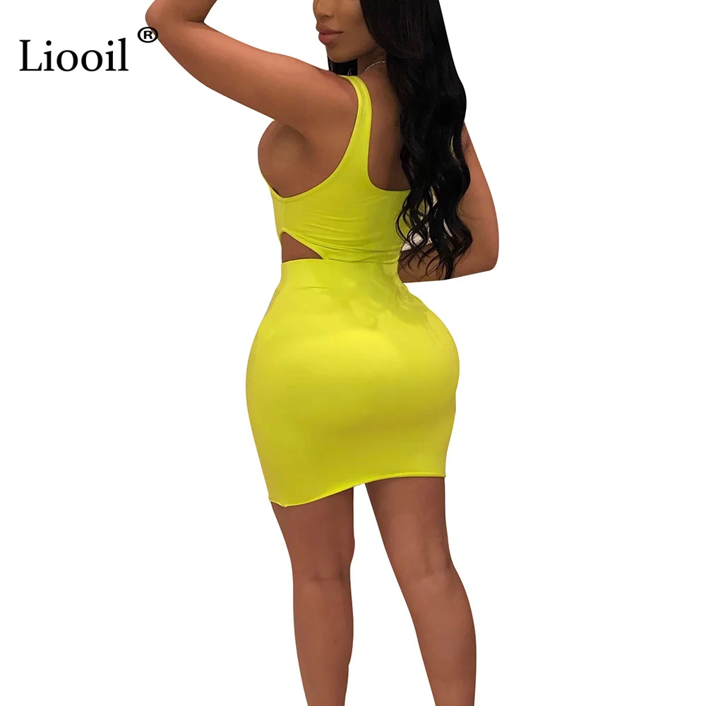 Liooil/комплект из 2 предметов, облегающий комплект, летняя одежда для женщин, модный Боди и Эротичная миниюбка, Клубные комплекты