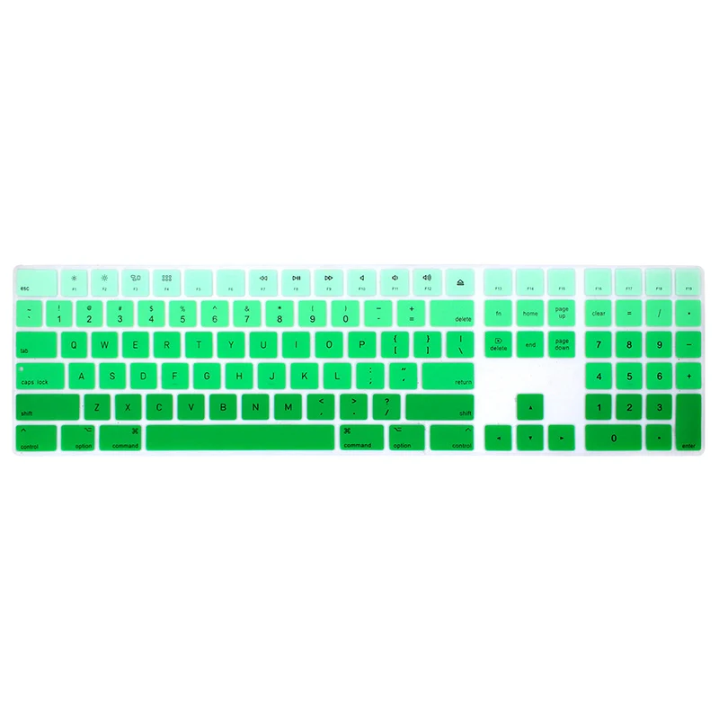 Ombre Green HRH силиконовый чехол для клавиатуры, защитная клавиатура для Apple Magic Keyboard с цифровой клавиатурой A1843 MQ052LL/A, выпущена в году - Цвет: Ombre Green