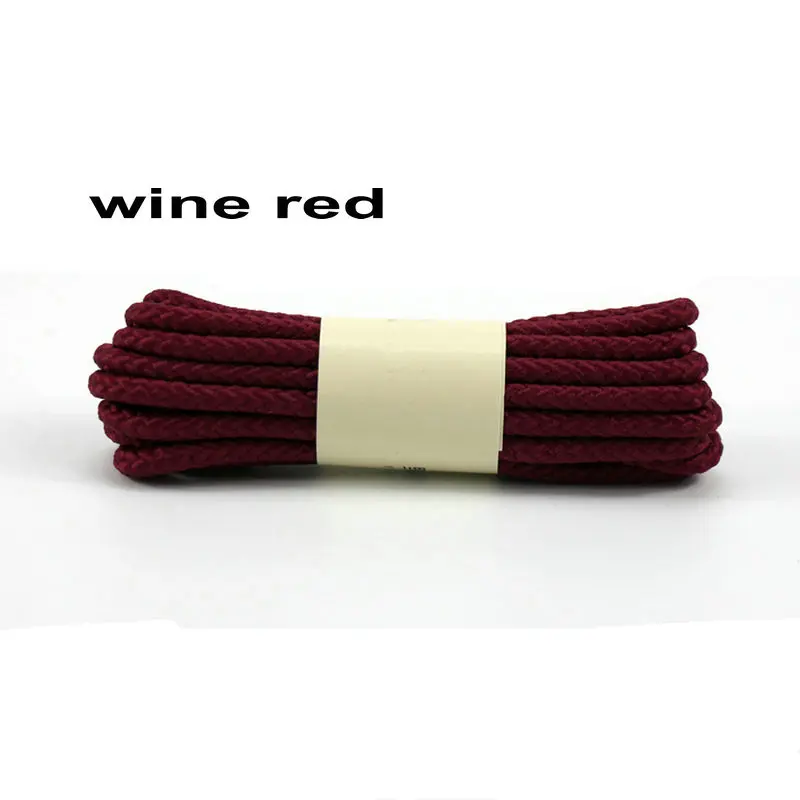 wine red Модные 120 см шнурки унисекс круглые походные прогулочные кемпинговые шнурки Катание на коньках ботинки шнурки Модные Белые Черные синие шнурки - Цвет: wine red