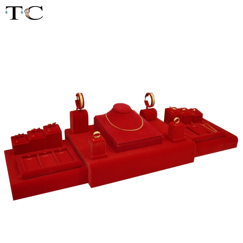 Бесплатная доставка демонстрация ювелирных изделий красный бархатный подвесной