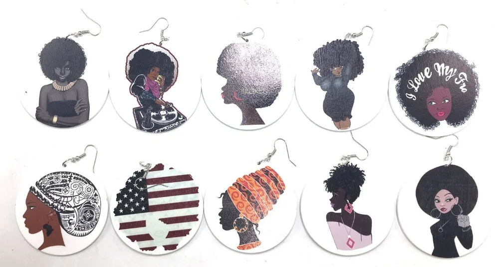 Бесплатная доставка! 10 пар/лот деревянные серьги смешанного дизайна для девочек