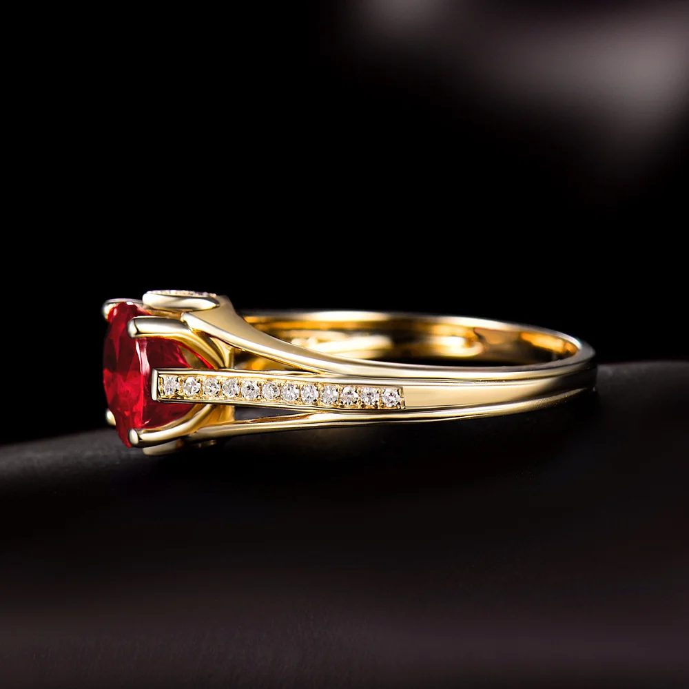 Кольцо из желтого золота 14 к с рубином 7 мм|ring design|ring foryellow gold diamond |