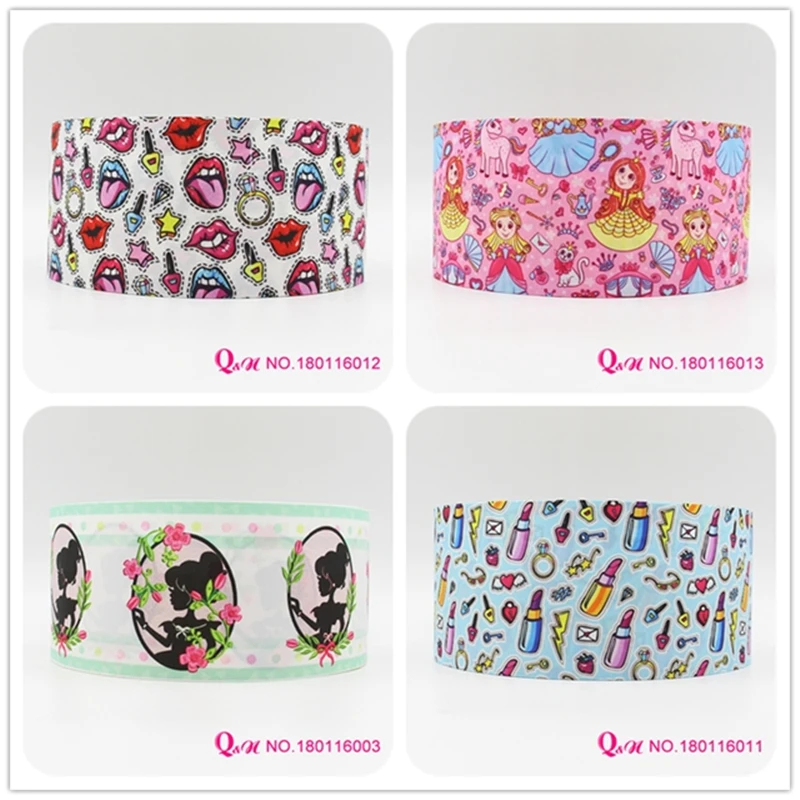 

Q&N ribbon 16mm 22mm 25mm 38mm 50mm 75mm fashion printed grosgrain ribbon webbing 50yards/roll for hair tie free shipping