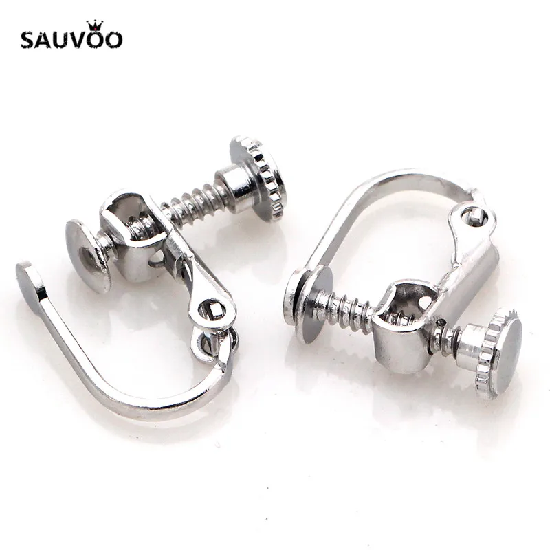 SAUVOO 10 шт./лот античная бронза серебро золото цвет французские серьги клипсы