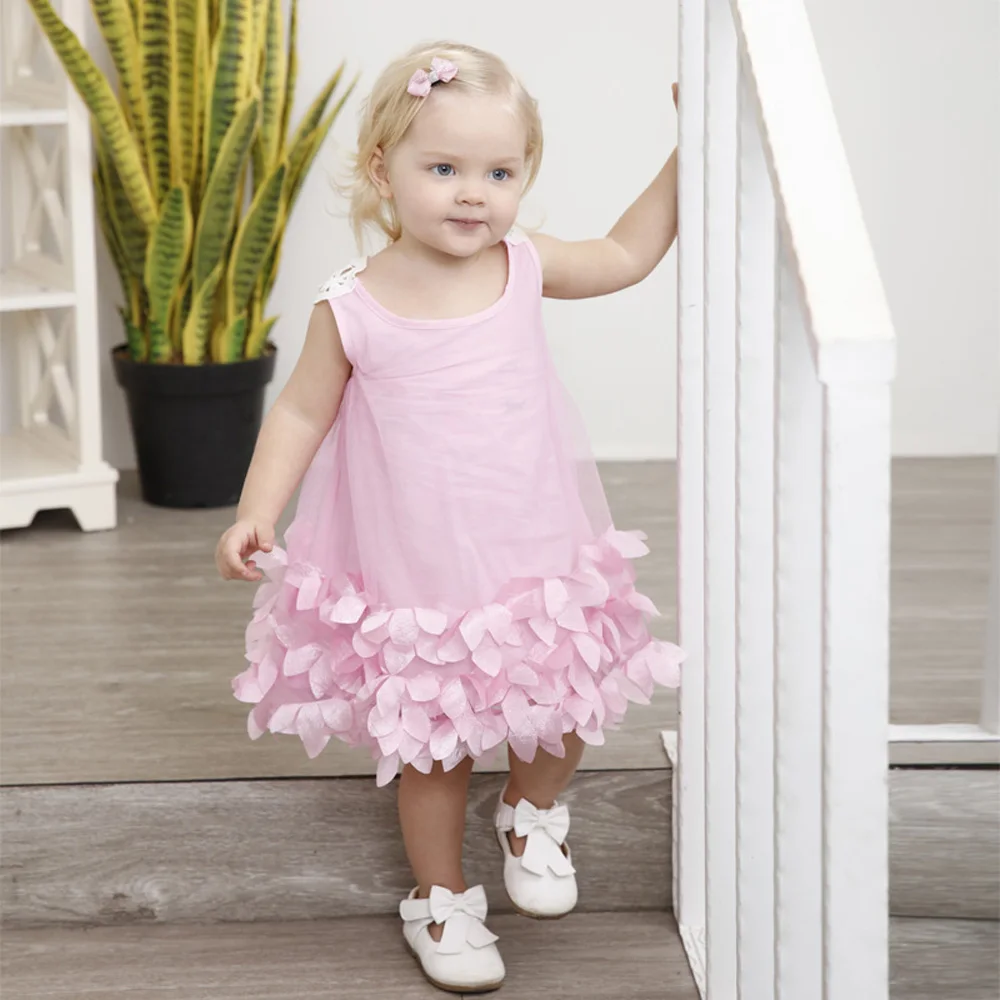 2018 осеннее розовое платье маленькой принцессы Одежда для маленьких девочек и
