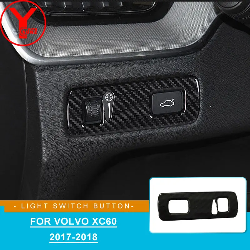 

ABS carbon fiber car light switch button cover For volvo xc60 2018 accessories interior parts For volvo xc60 2019 2017 YCSUNZ