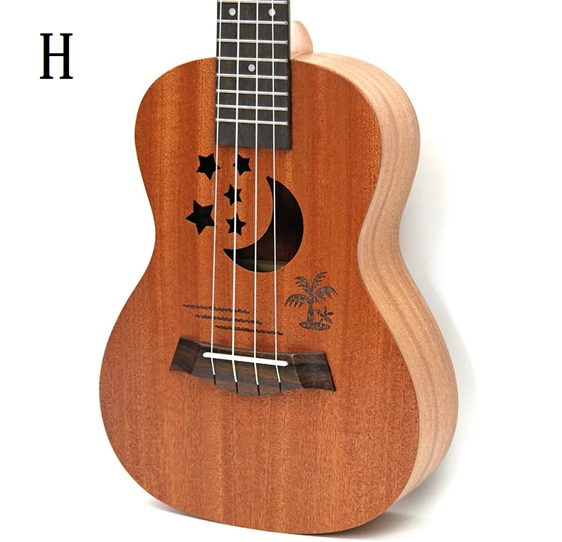 H Zebra 21 дюймов 15 ладов сопрано укулеле Уке 4 нейлоновые струны Sapele палисандр гитара Дельфин узор Универсальный акустический инструмент - Цвет: H
