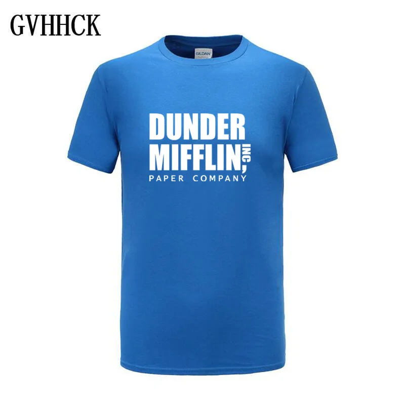 Топ Мода 2019 мужская с коротким рукавом Офис ТВ шоу даундер Миффлин бумага