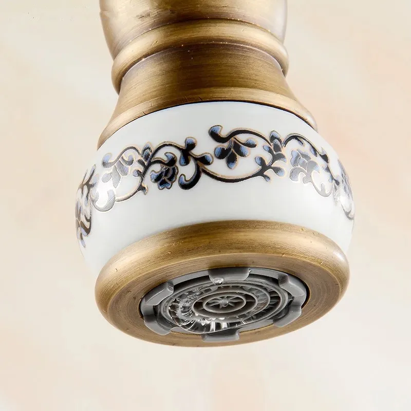 2016 Бесплатная доставка керамический античный латунный Смеситель для ванной