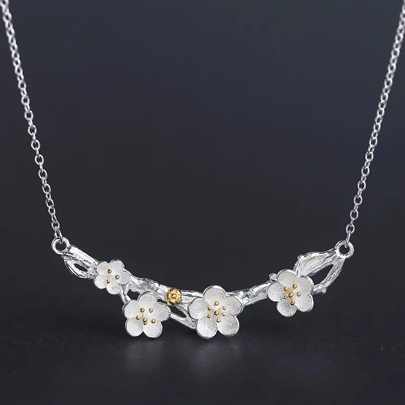 Элегантные ожерелья серебряного цвета с большим цветочным узором подвеска