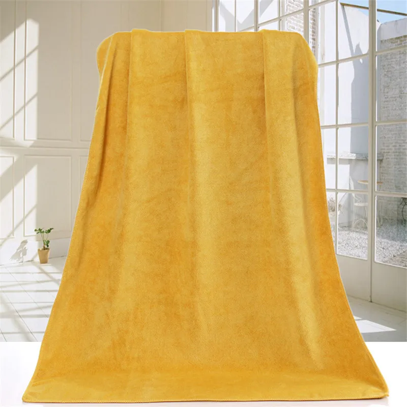 dark yellow Супермягкой ткани Впитывающее банное из микроволокна Полотенца утепленные спортивные пляжные Полотенца быстрая сушка на весну/осень одежд Полотенца s 140x70 см 400 г - Цвет: dark yellow