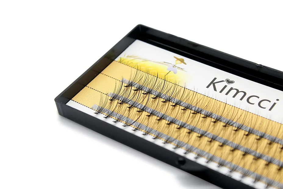 Kimcci 60knots/Case Natural False Eyelash Extension Makeup 10D Mink Individual Faux Eye Lashes Professional Fake Grafting Cilias