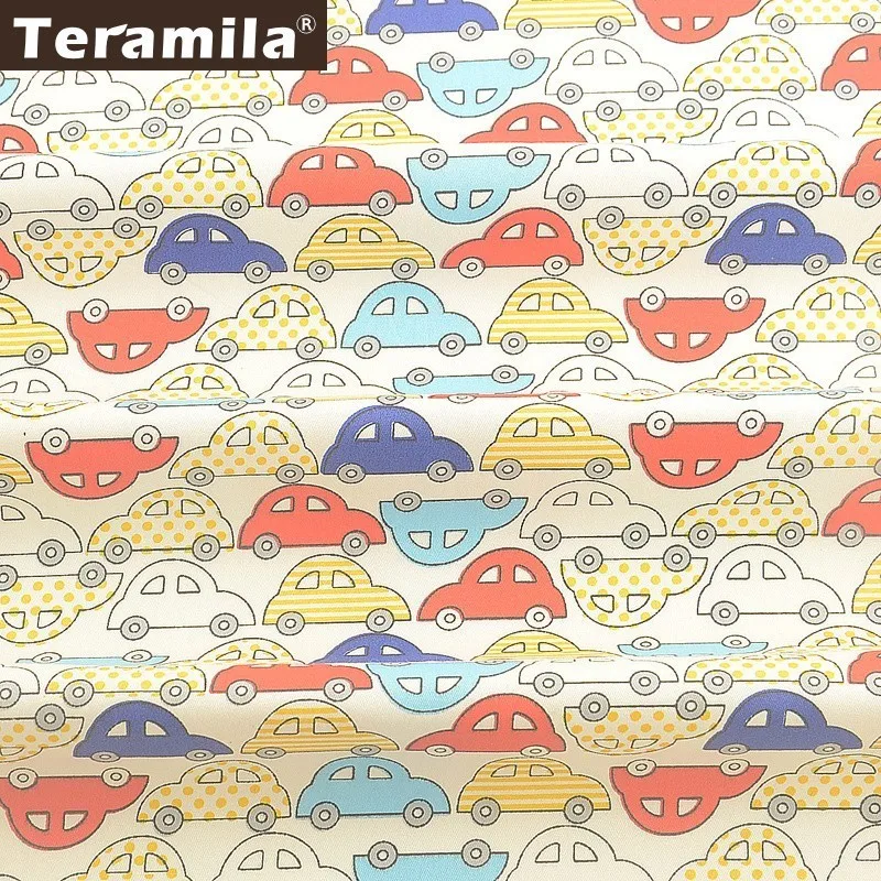 Teramila 100% хлопковая ткань с рисунком автомобиля плотные четверти для детей сделай