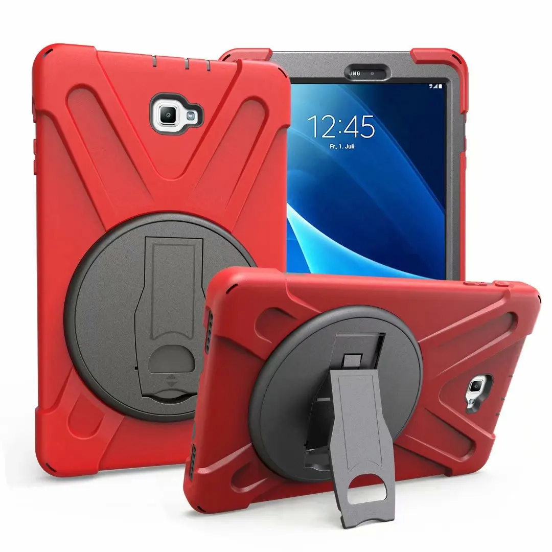 Red stand Case Для samsung Galaxy Tab A 10,1 T580 T585 SM-T580 SM-T585 безопасный противоударный сверхпрочный силиконовый+ PC чехол-подставка - Цвет: Red stand Case