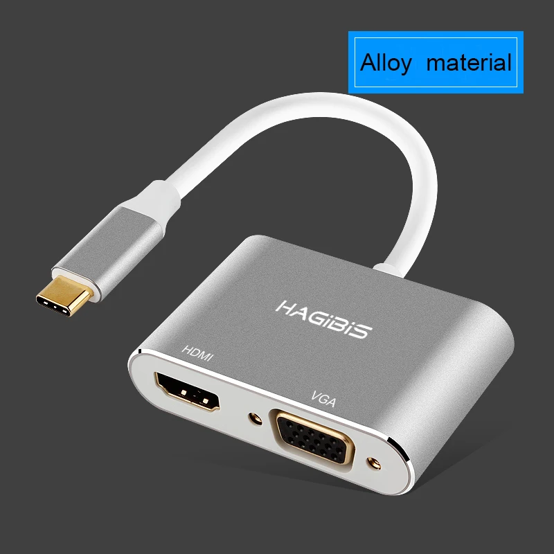 Адаптер USB C HDMI VGA Type-c к 4K для MacBook Pro ChromeBook Xiaomi Huawei Mate 10 | Компьютеры и офис