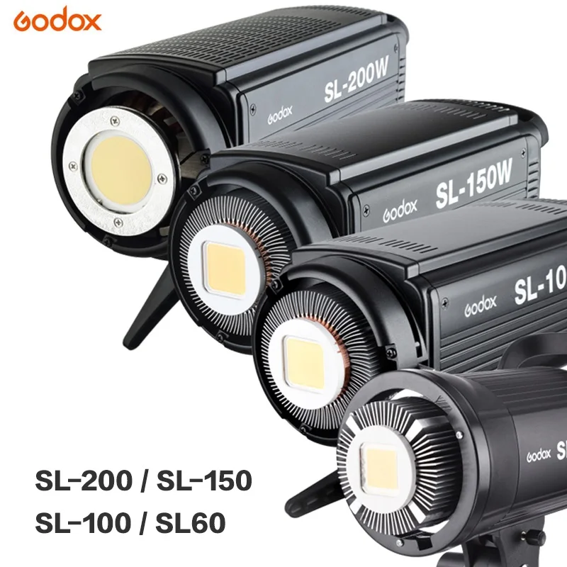 Godox светодиодный видео светильник SL-60W SL-100W SL-150W SL-200W 5600K видео светильник непрерывного светильник на креплении Bowens для видеосъемки в студии Запись