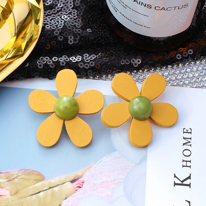 Корейские романтические морские большие цветы деревянные длинные