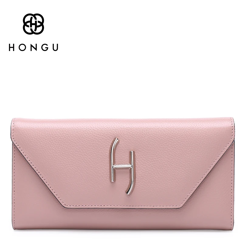 HONGU Fashion Brands Natural Genuine Leather Wallets Evening Bags Women Top-Handle Wristlets Leisure Passcard holder Hasp Purses | Багаж и