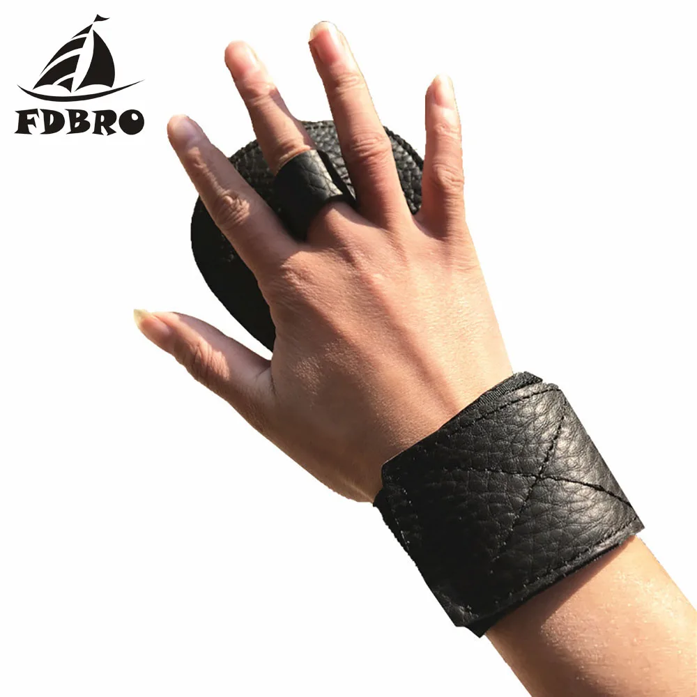 Кожаные Перчатки для фитнеса FDBRO одежда тяжелой атлетики ношение на запястье