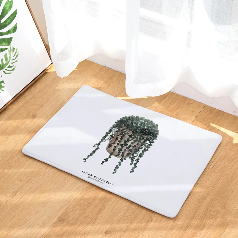 CAMMITEVER Light Green Tropical Plants Leaves Soft Carpets Anti-slip Rugs Computer Chair Mat Floor for Kids Room Home Decor | Дом и сад