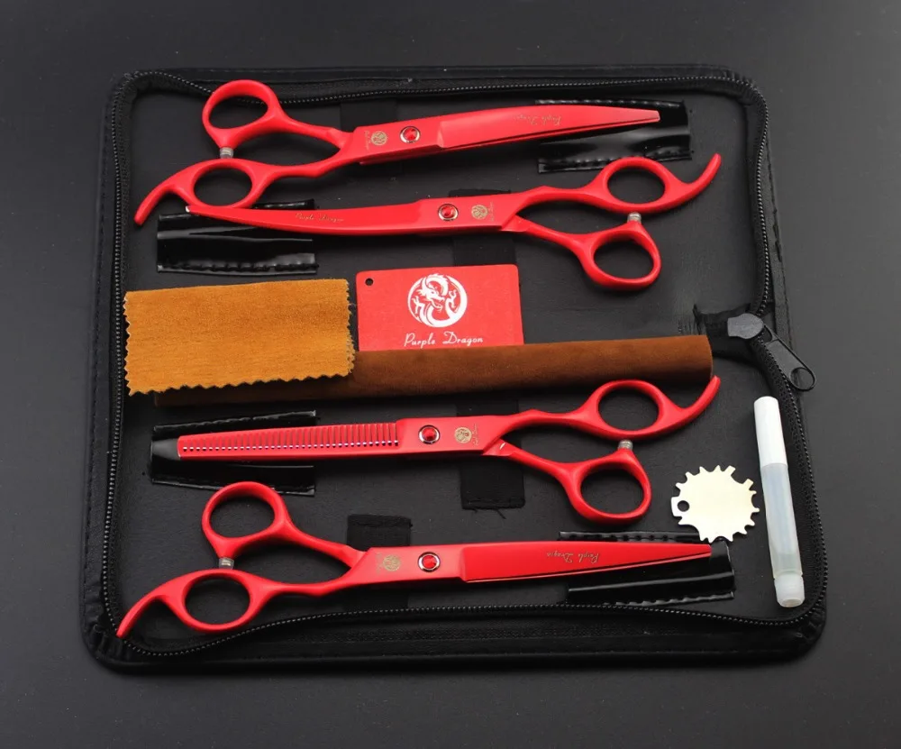 Ножницы для домашних животных 4 шт. костюм 687 #7 0 дюйма парикмахерские ножницы JP 440C