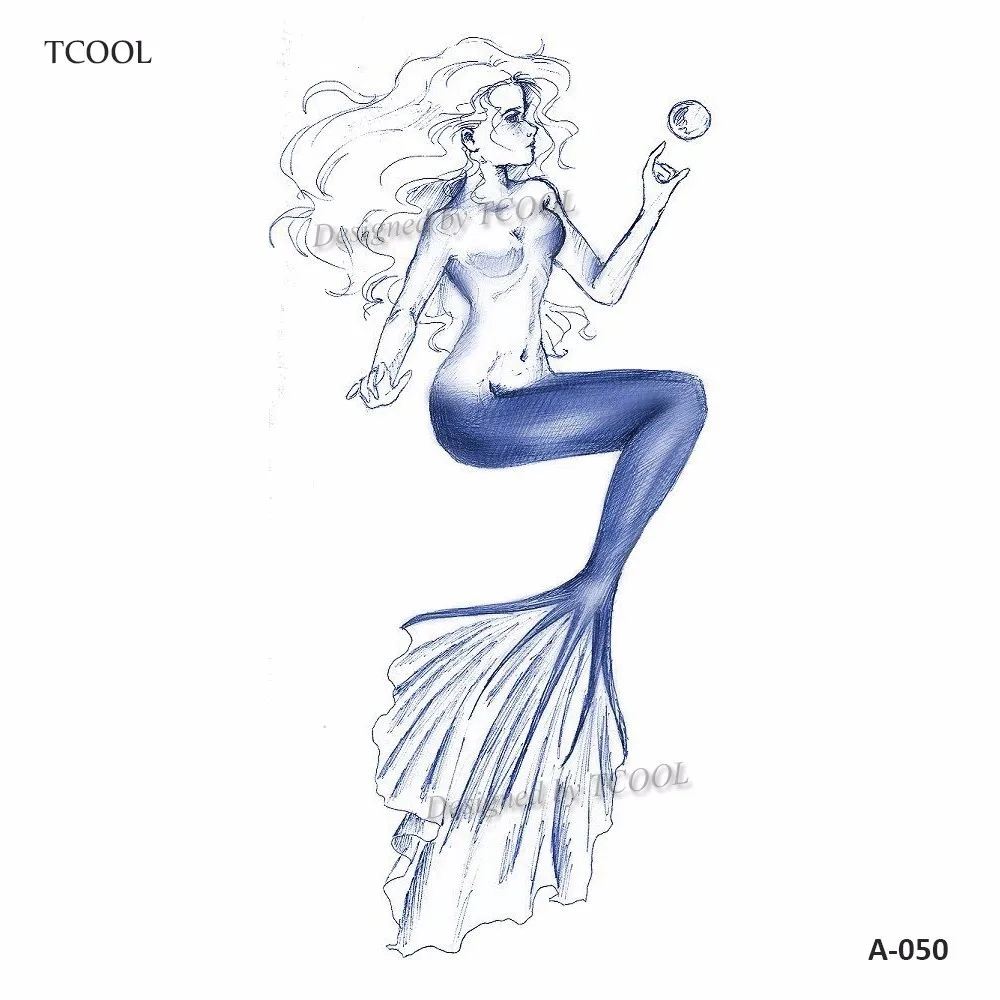 Временная тату наклейка HXMAN Mermaid для мужчин и женщин модные боди арт Детские