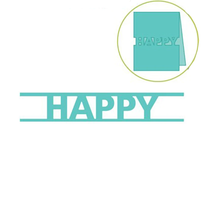 Новый металлический трафарет с надписью Happy для скрапбукинга