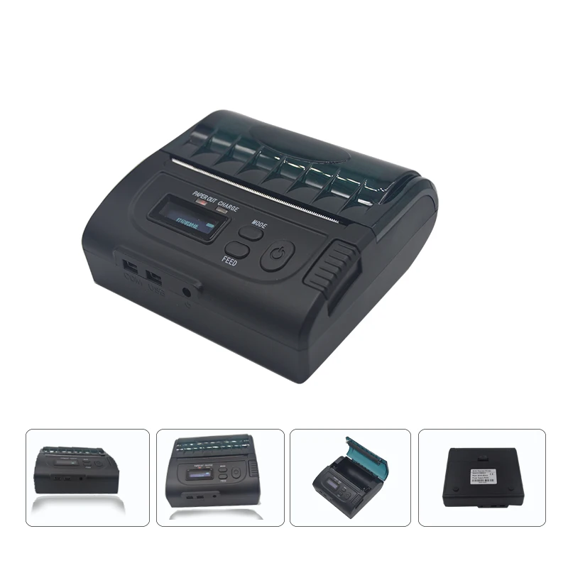 80 мм Bluetooth термопринтер ЖК USB Термопринтер для чеков портативный принтер IOS/Android |
