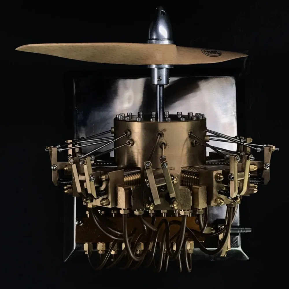 

All-metal nine-star steam engine, engine model, steam engine model